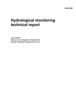 Hydrological Monitoring Technical Report