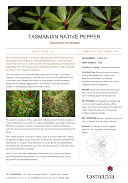 TASMANIAN NATIVE PEPPER (Tasmannia Lanceolata)