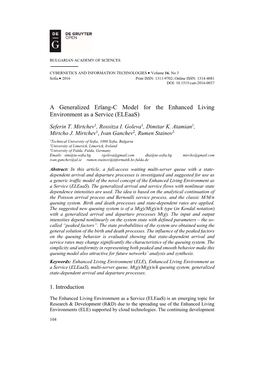 A Generalized Erlang-C Model for the Enhanced Living Environment As a Service (Eleaas)