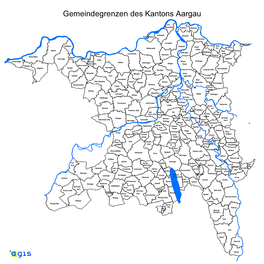 Gemeindegrenzen Des Kantons Aargau
