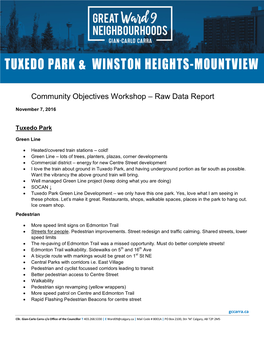 Read the Tuxedo Park Raw Data Report