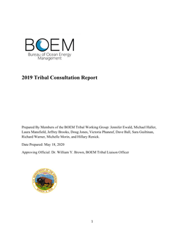 2019 Tribal Consultation Report