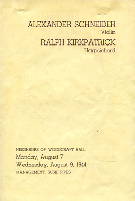 RALPH KIRKPATRICK Harpsichord