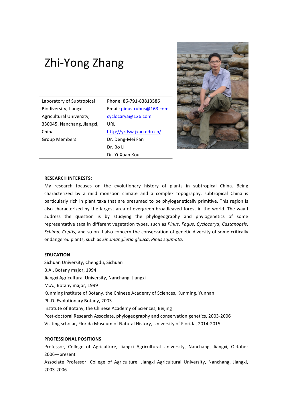 Zhiyong Zhang Cv
