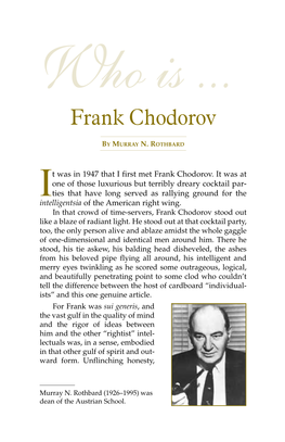 Who Is Frank Chodorov