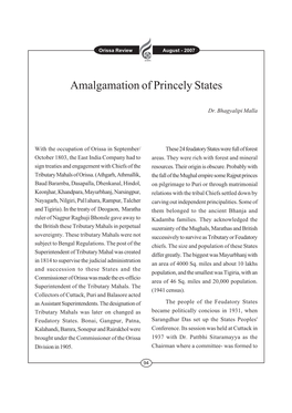 Amalgamation of Princely States