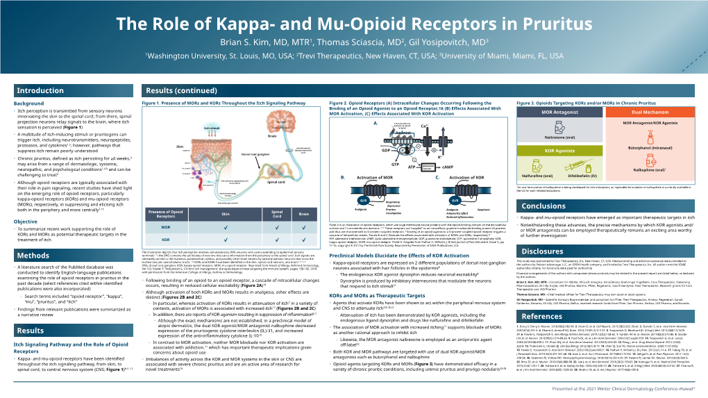The Role of Kappa- and Mu-Opioid Receptors in Pruritus Brian S