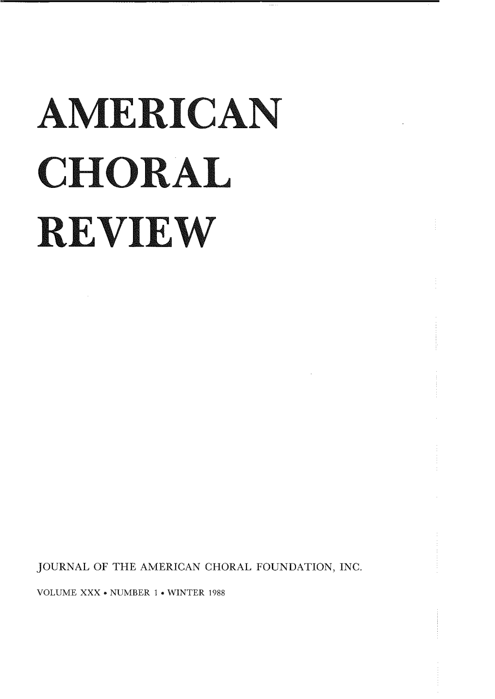 American Choral Review