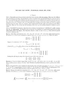 Vector Calc Stuff - Integrals, Grad, Div, Curl