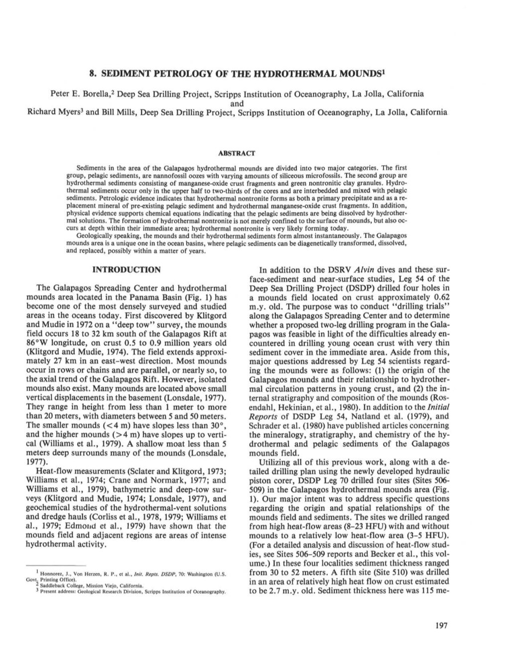 8. Sediment Petrology of the Hydrothermal Mounds1