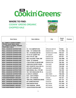 Where to Find: Cookin' Greens Organic Chopped Kale