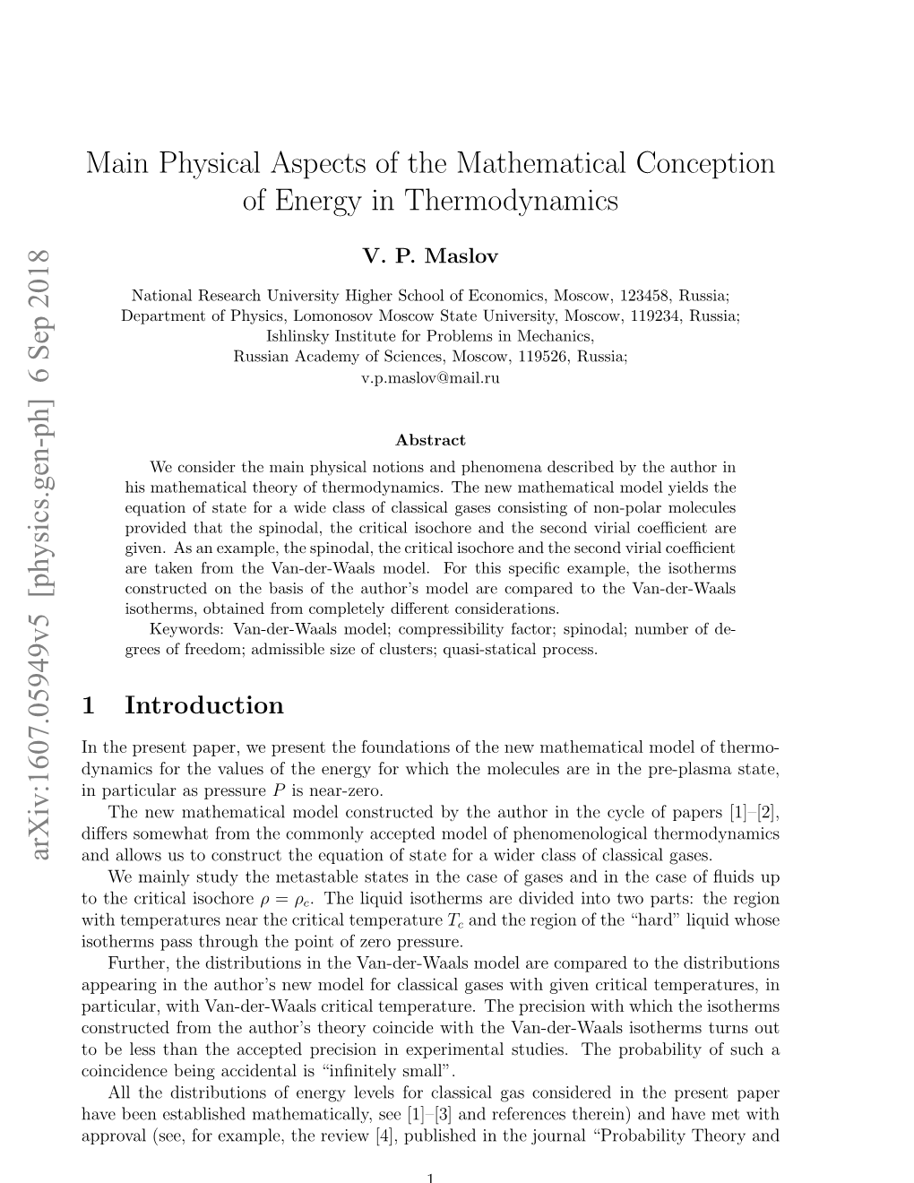 Main Physical Aspects of the Mathematical Conception of Energy