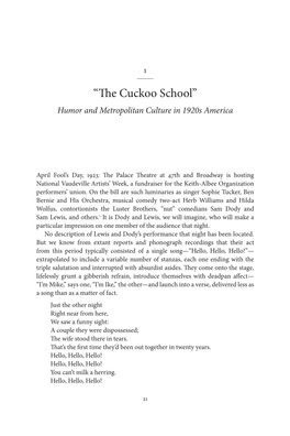 “The Cuckoo School” Humor and Metropolitan Culture in 1920S America