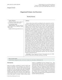 Organized Crimes: an Overview