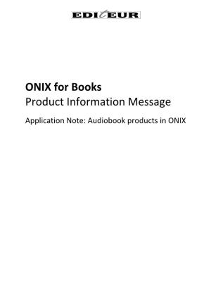 Audiobooks in ONIX