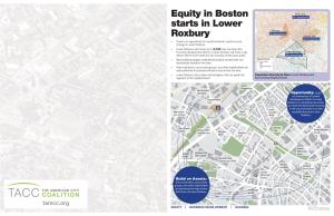 Lower Roxbury 51.3 Persons/Acre 52.6 Persons/Acre » There Is an Opportunity for Transformational, Positive Social Change in Lower Roxbury