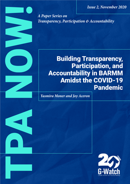 Building Transparency, Participation, and Accountability in BARMM Amidst the COVID-19 Pandemic