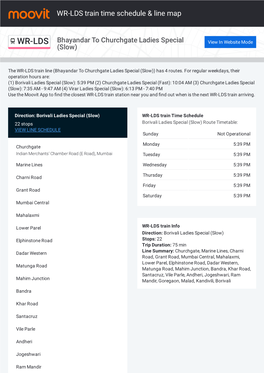 WR-LDS Train Time Schedule & Line Route