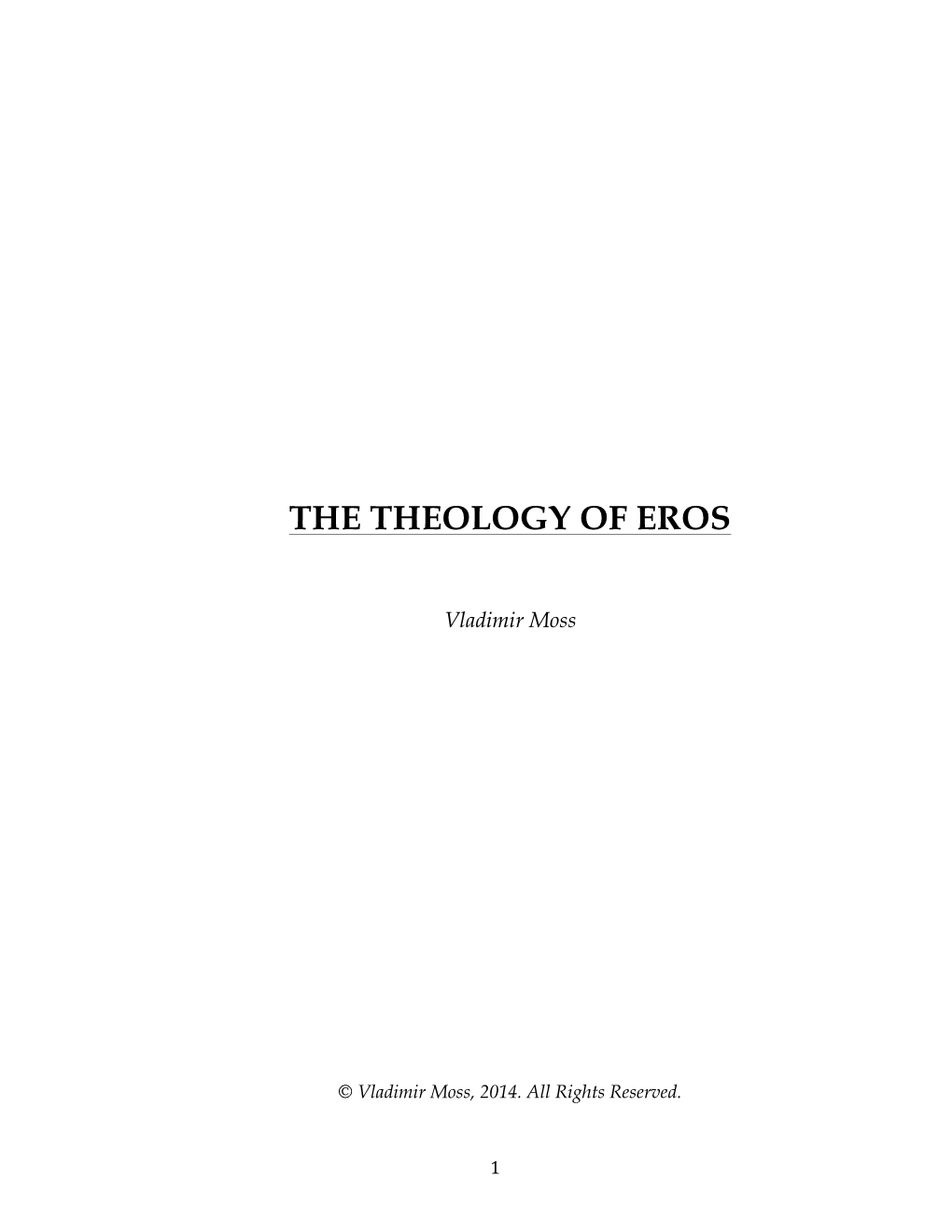 The Theology of Eros