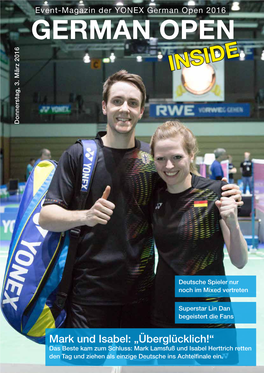 YONEX German Open 2016 GERMAN OPEN INSIDE Donnerstag, 3