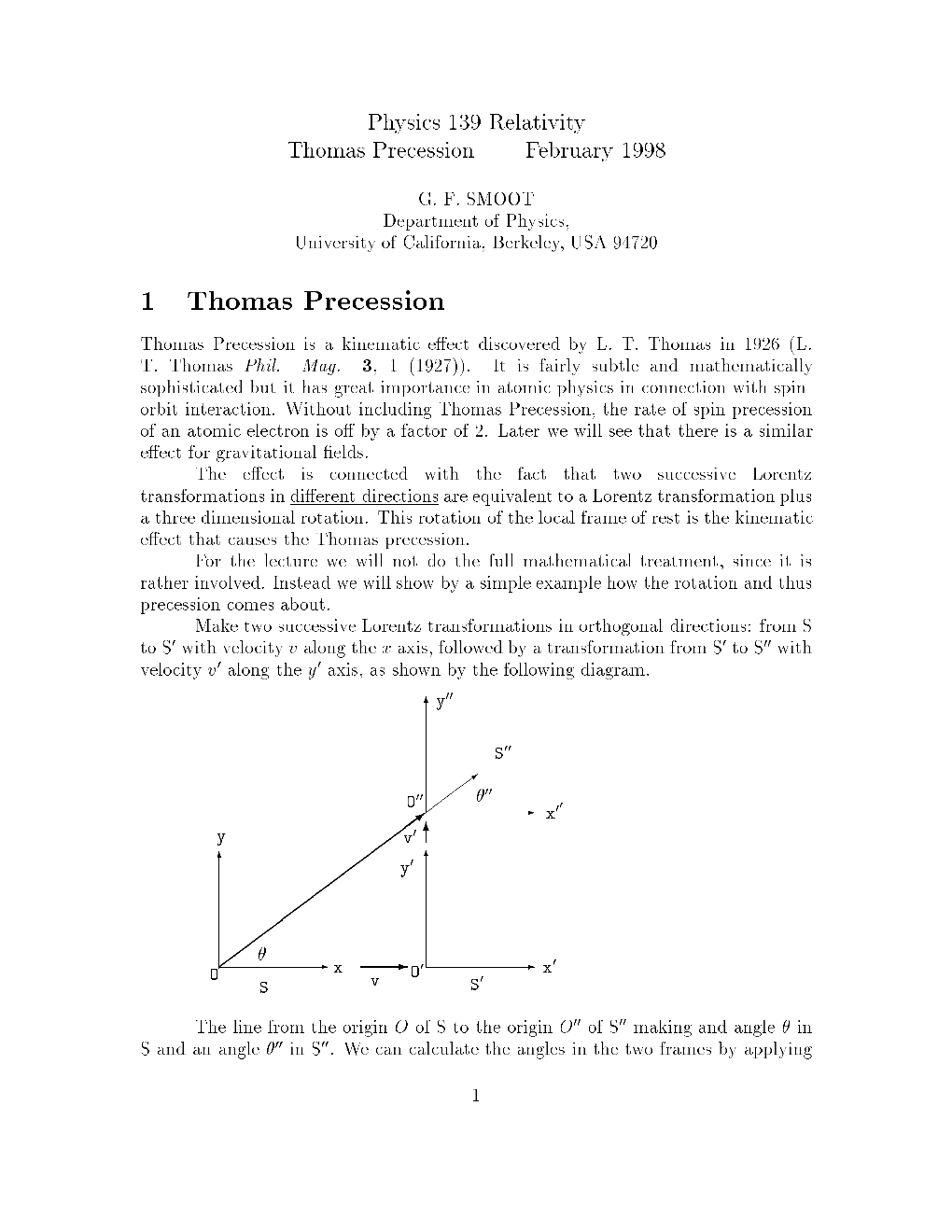 1 Thomas Precession