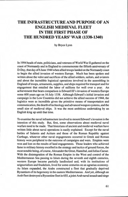 The Infrastructure and Purpose of an English Medieval Fleet in the First Phase of the Hundred Years' War (1338-1340)