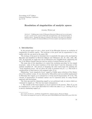 Resolution of Singularities of Analytic Spaces