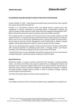 Press Release Silverarrow Acquires