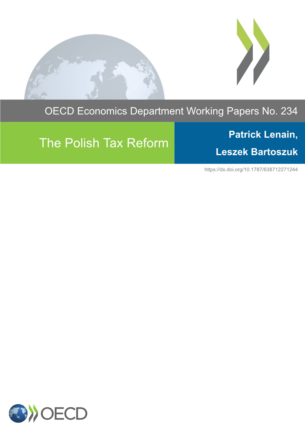 The Polish Tax Reform Leszek Bartoszuk