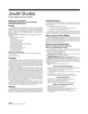 Jewish Studies in the College of Arts and Letters