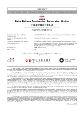 China Railway Construction Corporation Limited LR8.02