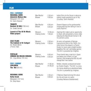 Film and Movie Schedule at the 2012 Kala Ghoda Festival