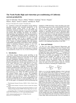 The North Pacific High and Wintertime Preconditioning of California Current