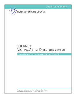 JOURNEY Visiting Artist Directory 2019-20