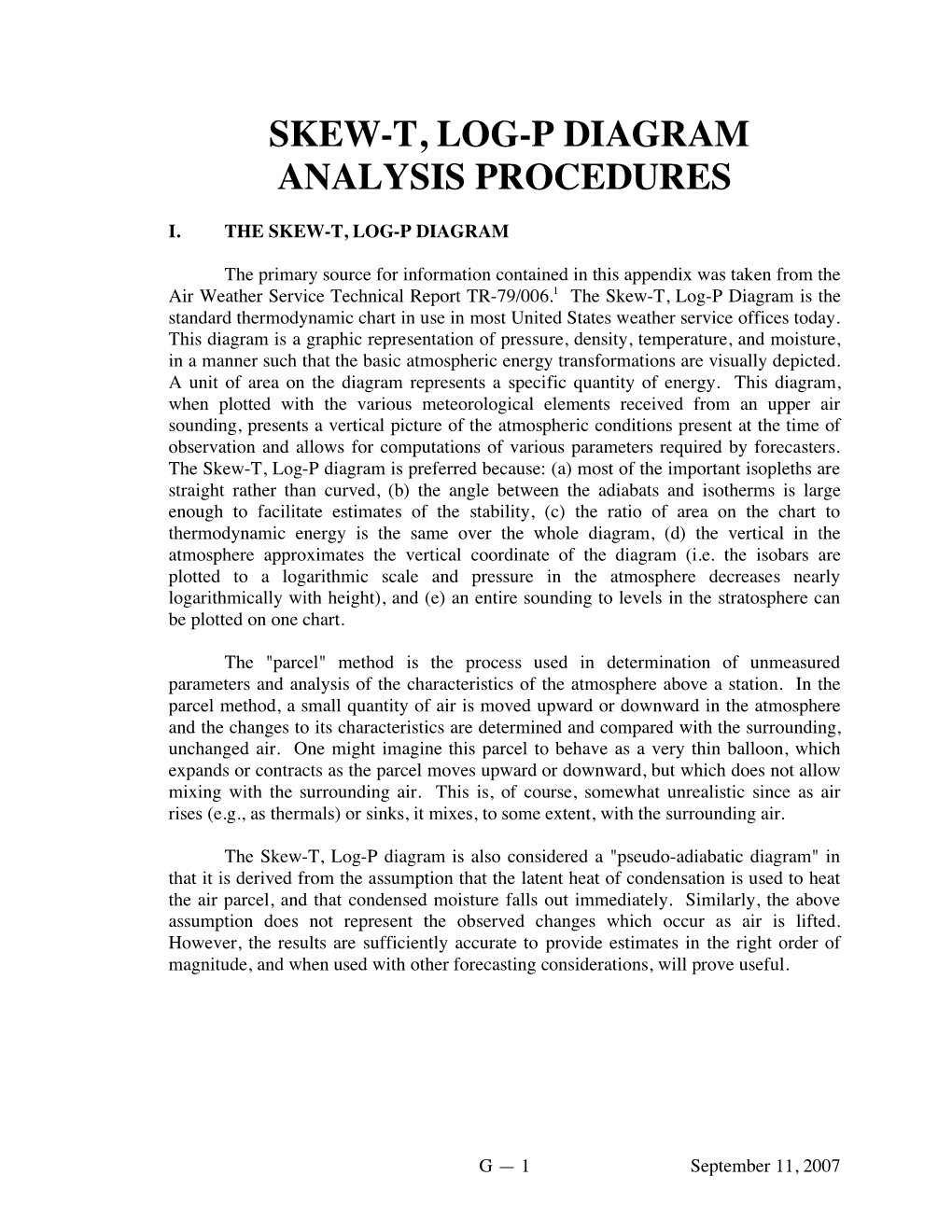 Skew-T, Log-P Diagram Analysis Procedures