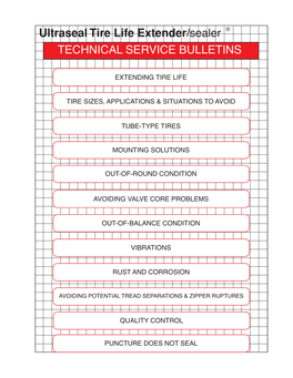 TECHNICAL SERVICE BULLETINS Ultraseal Tire Life Extender/Sealer