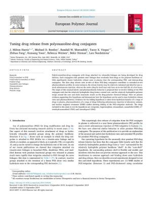 Tuning Drug Release from Polyoxazoline-Drug Conjugates T ⁎ J