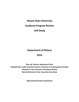 Academic Program Review Self-Study 2015
