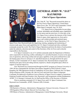 RAYMOND Chief of Space Operations