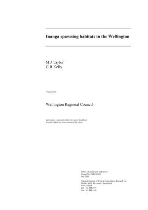 Inanga Spawning Habitats in the Wellington