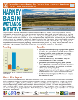 Harney Basin Wetlands Initiative FIP Progress Tracking Report 2019
