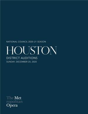 HOUSTON DISTRICT AUDITIONS SUNDAY, DECEMBER 20, 2020 the 2020 National Council Finalists Photo: Fay Fox / Met Opera