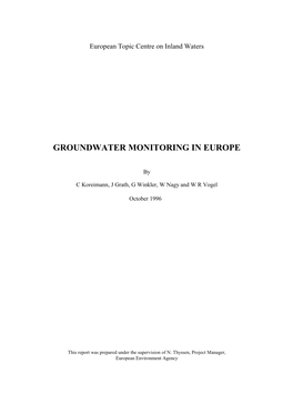 Groundwater Monitoring in Europe