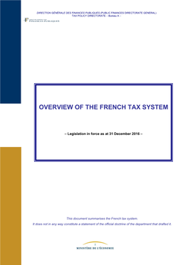 Overview of the French Tax System