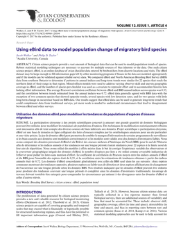 Using Ebird Data to Model Population Change of Migratory Bird Species