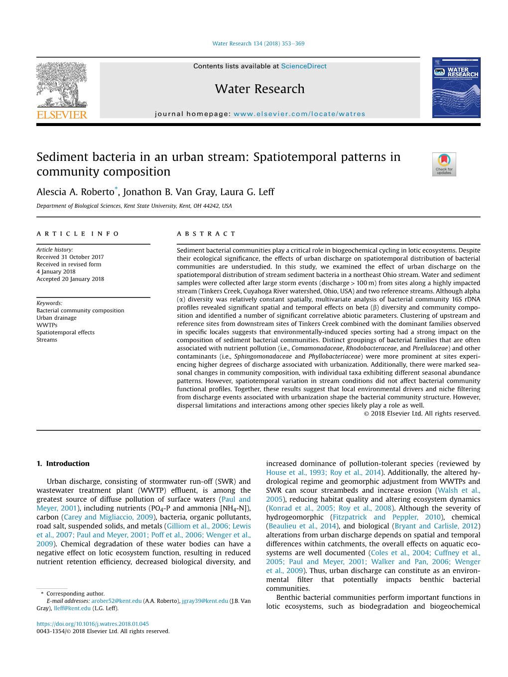 Roberto Et Al., 2018- Spatiotemporal Variation in Stream Communities