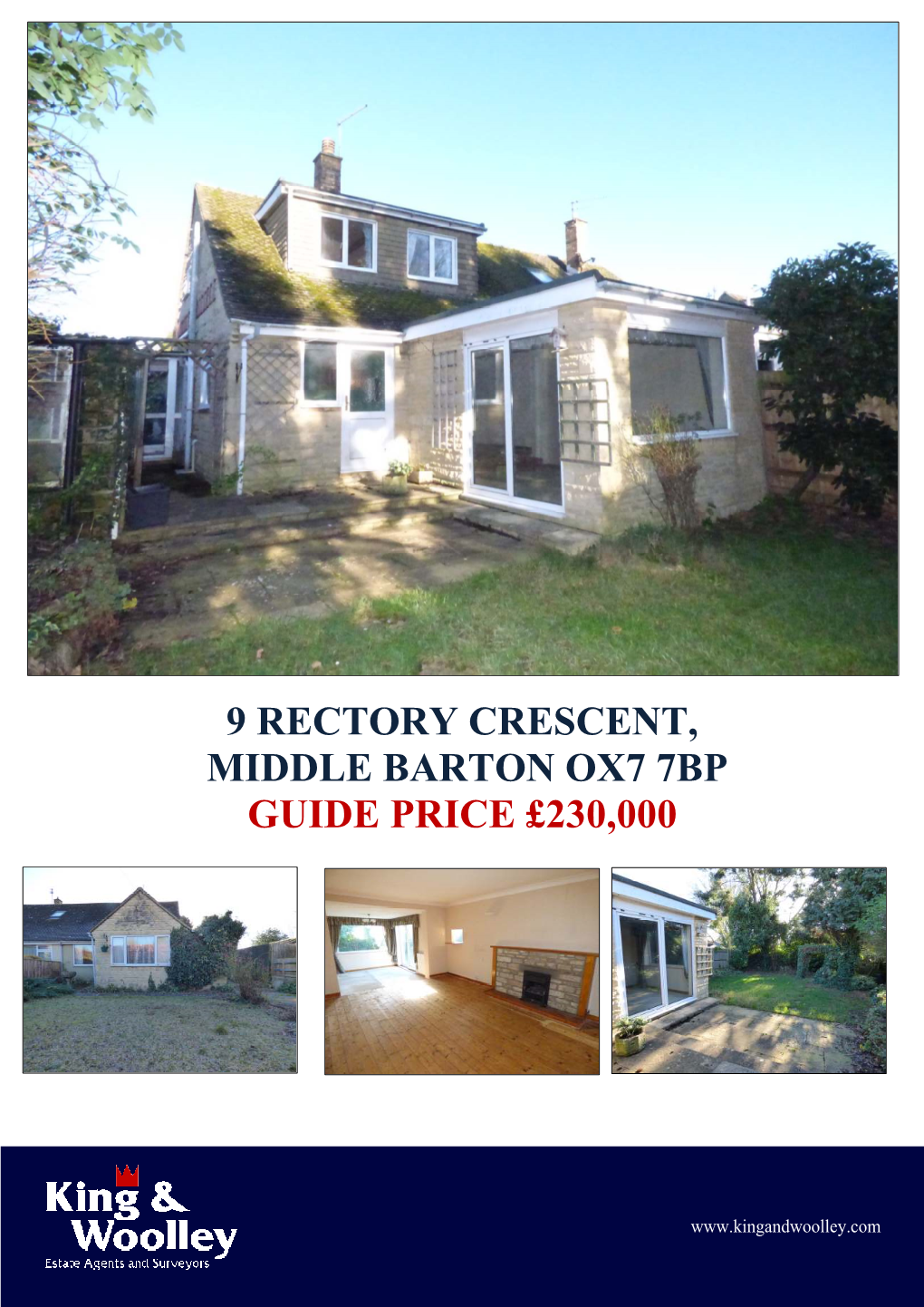 9 Rectory Crescent, Middle Barton Ox7 7Bp Guide Price £230,000