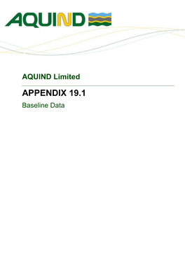 APPENDIX 19.1 Baseline Data