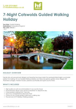 7-Night Cotswolds Guided Walking Holiday
