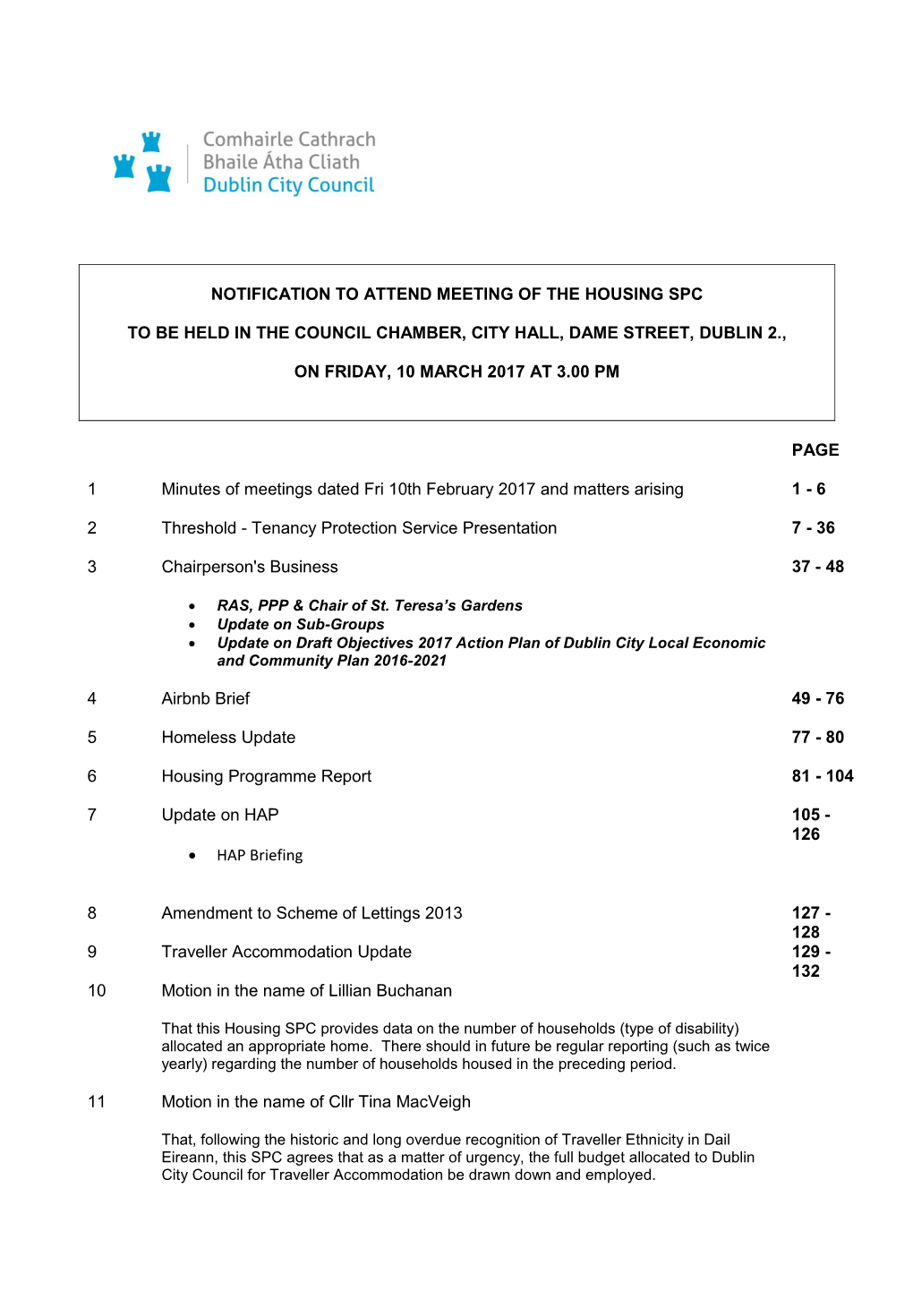 (Public Pack)Agenda Document for Housing SPC, 10/03/2017 15:00